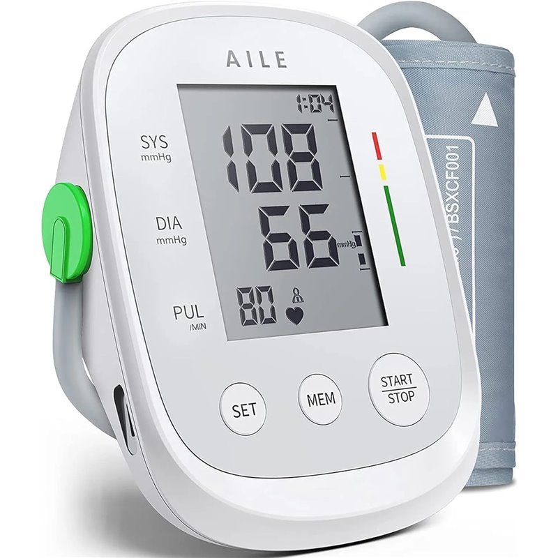AILE Tensiómetro de Brazo Digital, Medidor Tension Arterial, Monitor De Presión Del Brazalete Tensiómetro 22cm-42cm