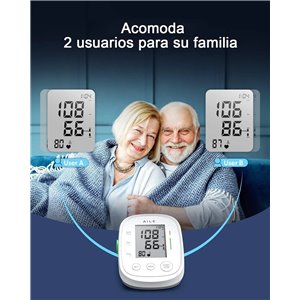 AILE Tensiómetro de Brazo Digital, Medidor Tension Arterial, Monitor De Presión Del Brazalete Tensiómetro 22cm-42cm