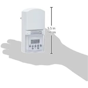 Unitec 48436 Temporizador semanal Mini con Pantalla Digital para Exteriores con protección Infantil, Color Blanco
