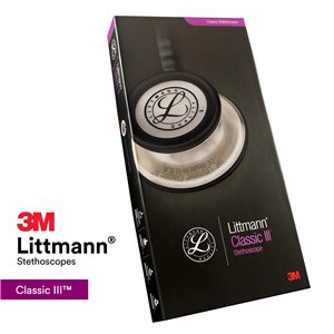 3M Littmann Fonendoscopio para monitorización Classic III, acabado en arcoíris, tubo azul Caribe, 68,5 cm, 5807