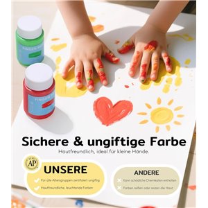 TMOL Pintura para dedos, bote de 10 colores, 60 ml