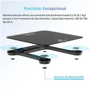 Báscula de baño digital con pantalla LED,