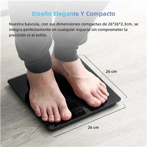 Báscula de baño digital con pantalla LED,