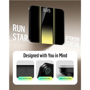 Báscula de baño digital RunStar, báscula de alta precisión, con pantalla LED retroiluminada