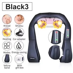 Masajeador eléctrico Shiatsu para espalda, cuello, hombros y cuerpo, con calefacción infrarroja, para coche y hogar