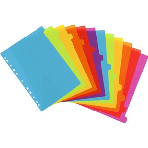 Viquel – Lote de 12 separadores de plástico, tamaño A4