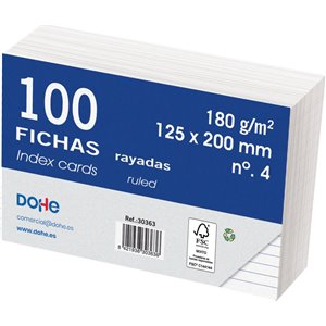Dohe -  Fichas Rayadas de Cartulina (300 uds.)