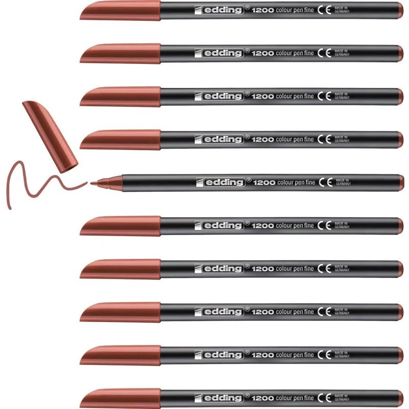 Rotulador edding punta fibra 1200 marron n.7 punta redonda 0.5 mm