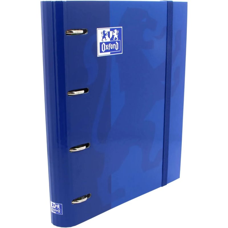 Oxford Archivador 4 anillas con recambio y goma, Tapa Extradura con Recambio