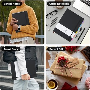 Cuaderno de NotasTamaño A4 21.5x28cm -100gsm Papel Rayadas Libreta - Bloc de Notas Cuero PU Diario