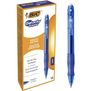 BIC Gel-ocity, Bolígrafos Originales Gel, Punta Media (0,7 mm)