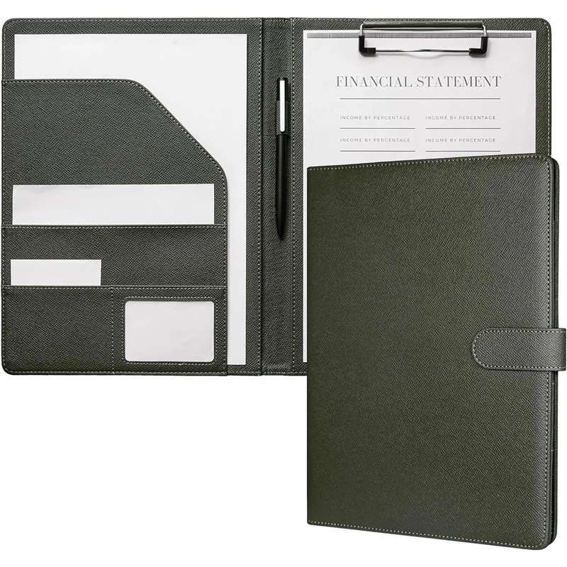 Mymazn Carpeta Portadocumentos A4 Carpeta con Pinza,Portafolios A4 de Piel