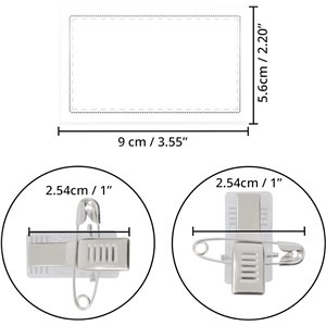 Belle Vous Pack de 50 Funda Tarjeta Identificación Horizontal Porta Nombres Clip 90 x 56 mm