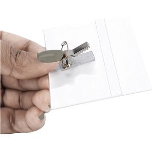 Belle Vous Pack de 50 Funda Tarjeta Identificación Horizontal Porta Nombres Clip 90 x 56 mm