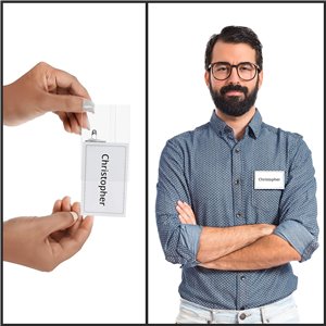 Belle Vous Pack de 50 Funda Tarjeta Identificación Horizontal Porta Nombres Clip 90 x 56 mm