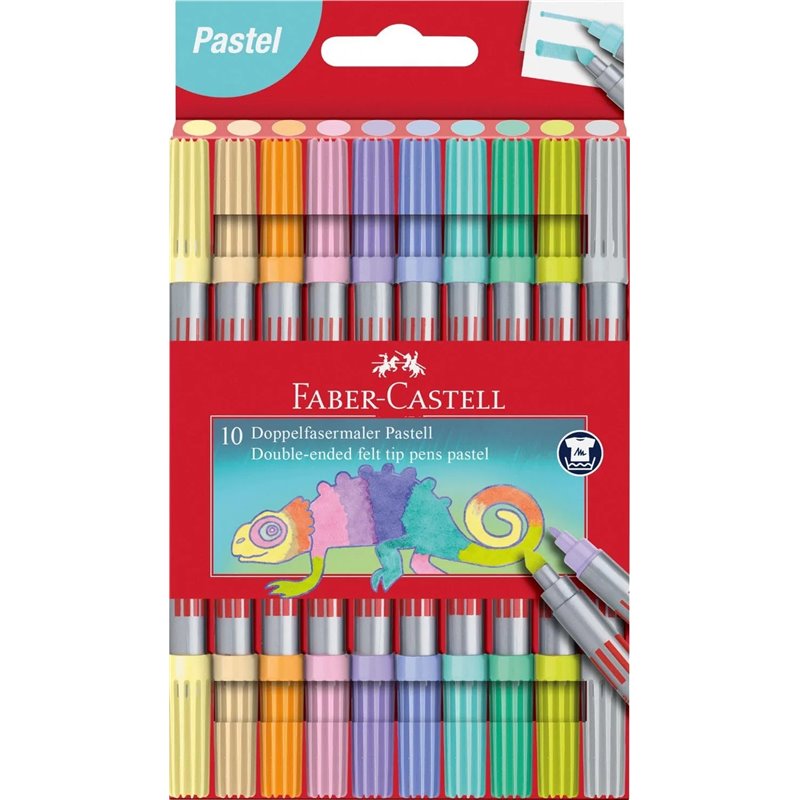 Pack 10 Rotuladores doble punta. Colores pastel