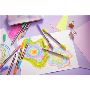 Pack 10 Rotuladores doble punta. Colores pastel