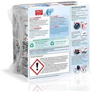 Rubson AERO 360° Tableta de recambio de olor neutro, absorbe humedad y neutraliza malos olores
