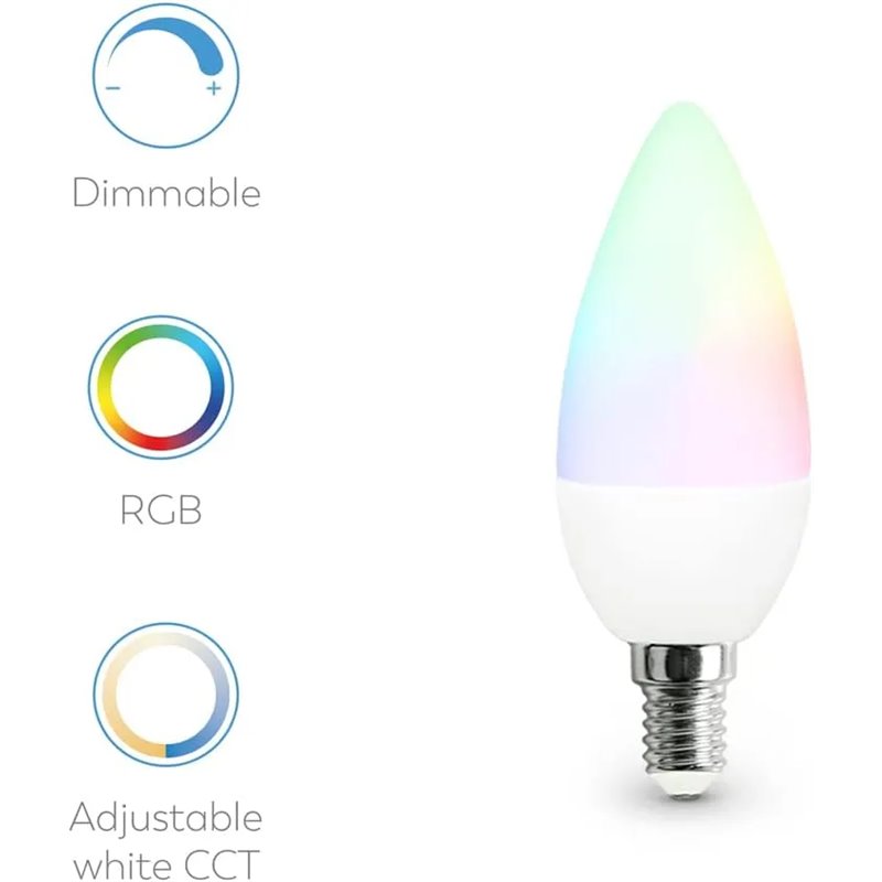 Garza Smart - Bombilla LED Zigbee Vela C37, 5W (equivale a 40W de incandescencia)