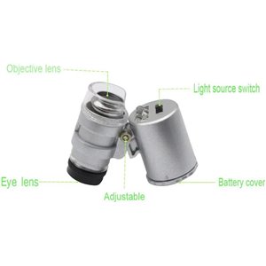 QiCheng&LYS Lupa Tricomas, Microscopio de Bolsillo, Mini 60X