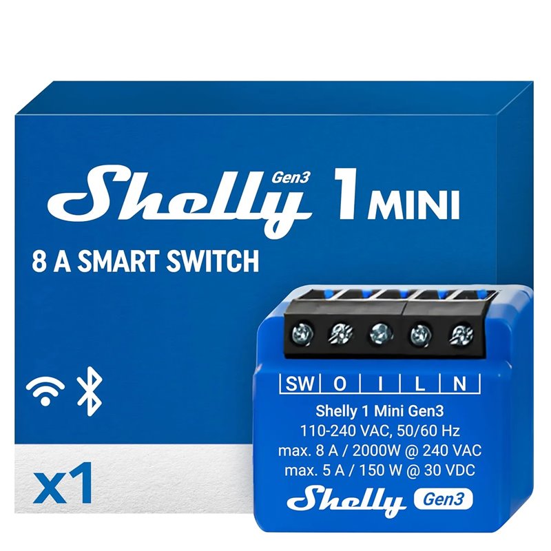 Shelly 1 Mini Gen3 – Relé Interruptor Wi-Fi