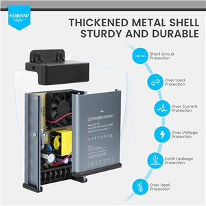 Transformador 220V a 12V 100W, Fuente de Alimentación Exterior Impermeable IP44