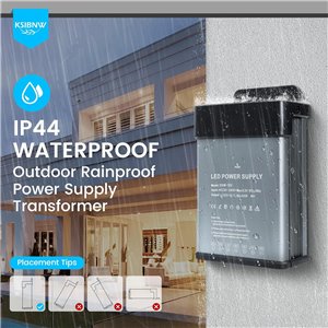 Transformador 220V a 12V 100W, Fuente de Alimentación Exterior Impermeable IP44