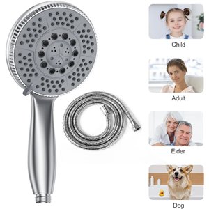 Vinabo Alcachofa de ducha + 1,5 m flexible de ducha de acero tubo