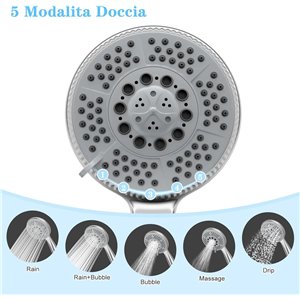 Vinabo Alcachofa de ducha + 1,5 m flexible de ducha de acero tubo