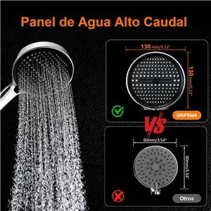 Alcachofa de Ducha de Mano, Placa Grande 130 mm