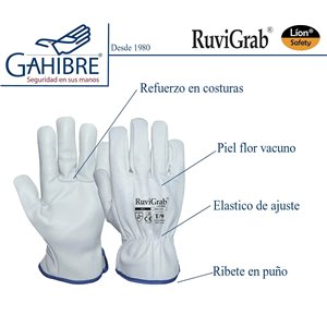 RuviGrab - Guante de Trabajo en Piel de Flor de Vacuno