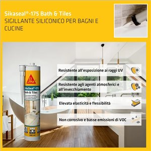 SIKA SikaSeal-175 - Sellador de silicona para ambientes húmedos, blanco