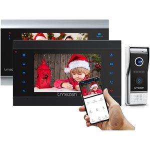 TMEZON Videoportero WiFi Sistema de intercomunicación,2 Monitor 1080P