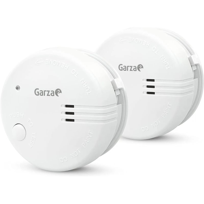 Garza - Pack de 2 Detectores de Humo Mini, Diseño Ultracompacto
