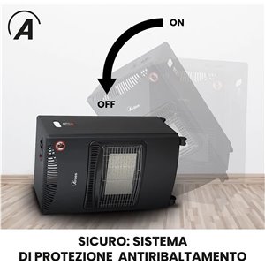 ARDES - AR382 BOXER Estufa de Gas con Bombona GPL de Infrarrojos 3 Potencias