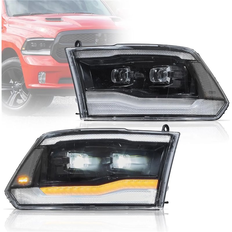 VLAND Full LED Faros para Dodge Ram 1500 Ram 2500 3500 2009-2018 y RAM 1500 Classic 2019-2021