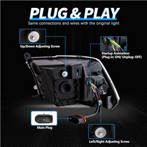 VLAND Full LED Faros para Dodge Ram 1500 Ram 2500 3500 2009-2018 y RAM 1500 Classic 2019-2021