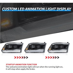 VLAND Full LED Faros para Dodge Ram 1500 Ram 2500 3500 2009-2018 y RAM 1500 Classic 2019-2021