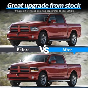 VLAND Full LED Faros para Dodge Ram 1500 Ram 2500 3500 2009-2018 y RAM 1500 Classic 2019-2021