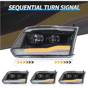 VLAND Full LED Faros para Dodge Ram 1500 Ram 2500 3500 2009-2018 y RAM 1500 Classic 2019-2021