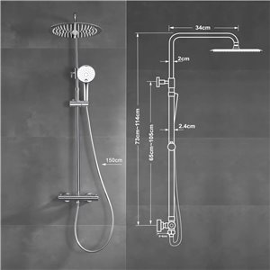 JOHO Columna de Ducha con Rubinetto Termostatico Columna Ducha Monomando Set de Ducha con Grifo Barra