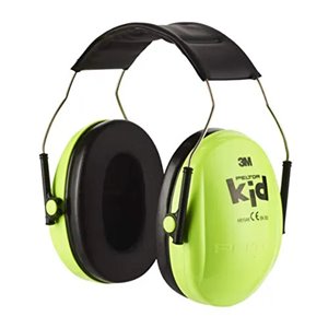 3M Peltor Orejeras para niños H510AK, verde neón, protección auditiva para niños