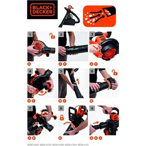 BLACK+DECKER BEBLV301 Aspiradora Eléctrica 3-en-1 y Soplador de Hojas