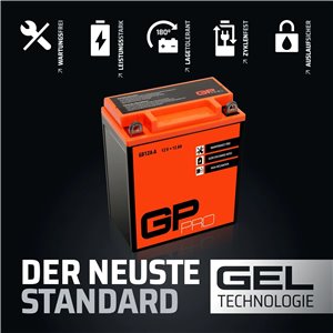 GP-PRO GB12A-A - Batería de arranque para motos, 12V, 12Ah