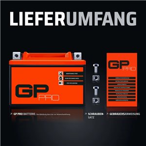 GP-PRO GB12A-A - Batería de arranque para motos, 12V, 12Ah