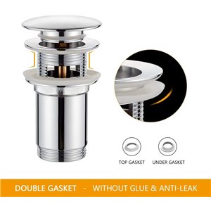 GRIFEMA G104 Desagüe Lavabo 1¼ de Latón Cromado con Tapón Click-Clack