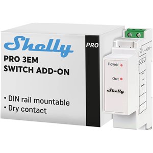 Shelly Pro 3EM Switch Add-on – Interruptor Inteligente 2A, Accesorio para el Medidor Eléctrico Pro 3EM