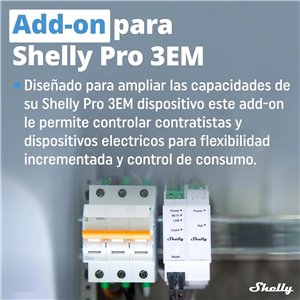 Shelly Pro 3EM Switch Add-on – Interruptor Inteligente 2A, Accesorio para el Medidor Eléctrico Pro 3EM