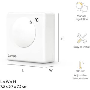 Garza - Termostato analógico para caldera y calefacción, 2 hilos, regulación manual