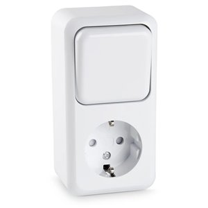 HEITECH Conmutador de superficie, combinación de toma de corriente